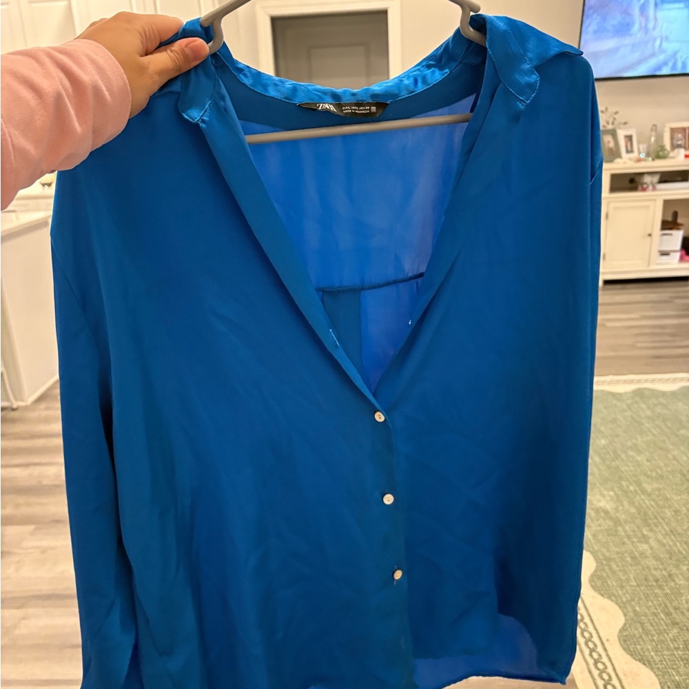 Zara Vibrant Blue Women's Blouse